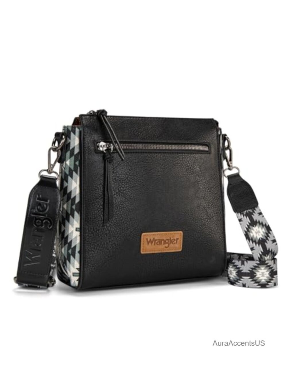 PU Leather Crossbody Bag Aztec Patchwork Adjustable Shoulder Purse